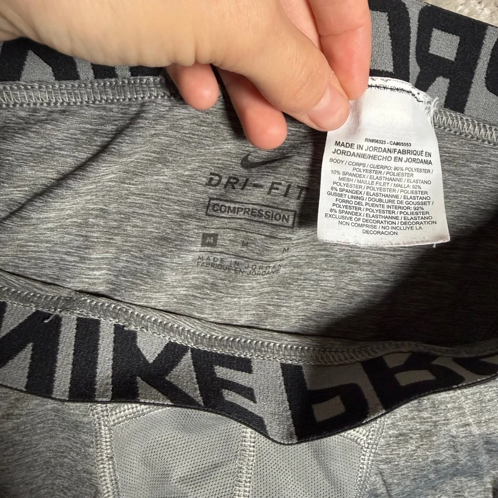 Nike Pro Kids Medium Dri-FIT Compression Tights Gray Heathered Leggings Size M